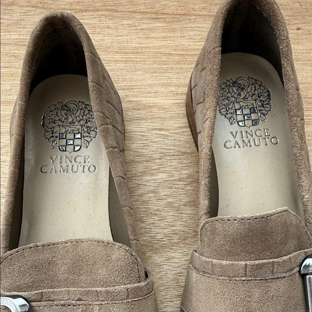 Vince Camuto Brown Loafers with Silver Buckle - Picture 3 of 7